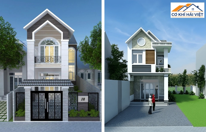Mẫu mái hai mái khá gần gũi với phong cách nhà Việt