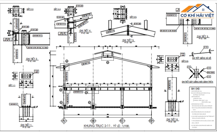 Cách kiểm tra bản vẽ vì kèo mái tôn
