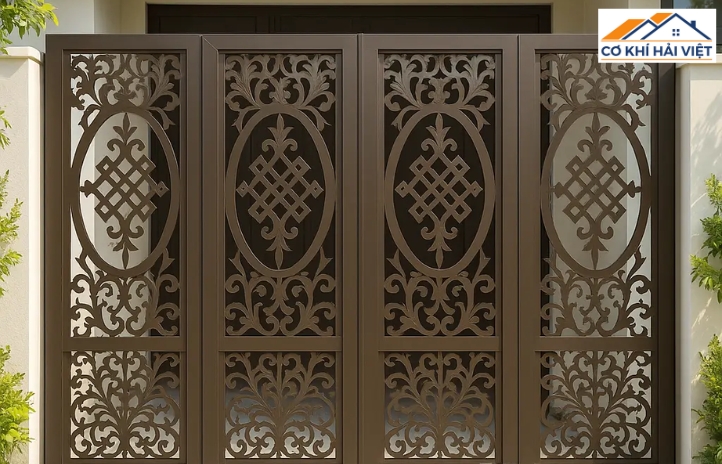 Cửa khung sắt nghệ thuật, hoa văn CNC dành cho những ai yêu thích sự tinh tế