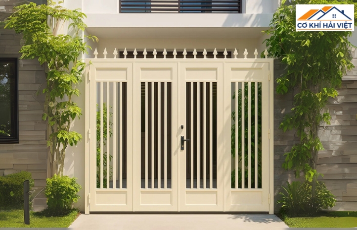 Cửa pano sắt đơn giản, tinh tế phù hợp nhà phố và nhà cấp 4