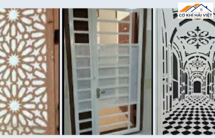 Mẫu cửa sắt hoa văn mang hơi hướng mỹ thuật