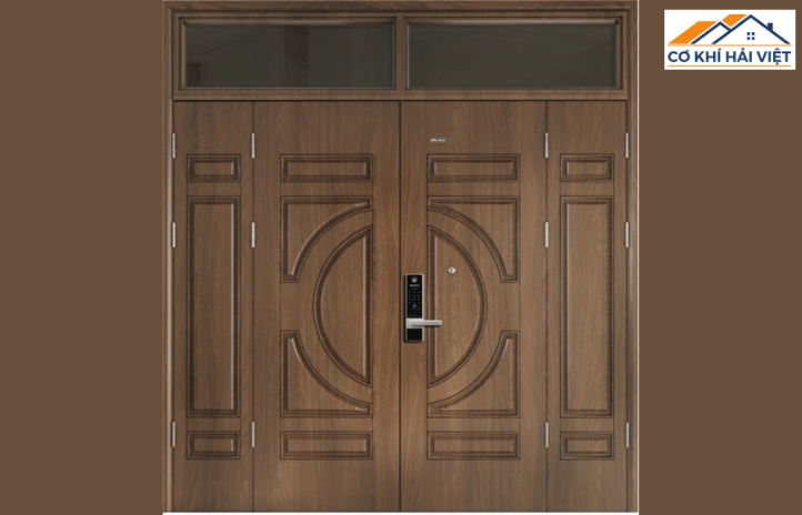 Ưu điểm của các mẫu cửa sắt 4 cánh giả gỗ
