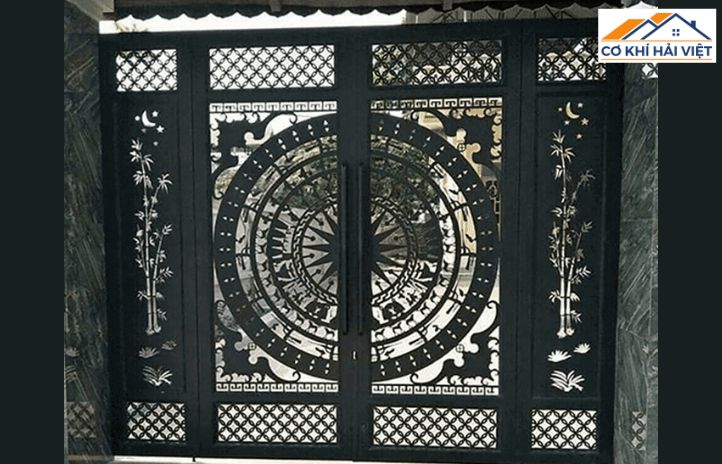 Cổng sắt hoa văn CNC có hoa văn đồng đều, đa dạng về kiểu dáng từ hình học đến hoa lá
