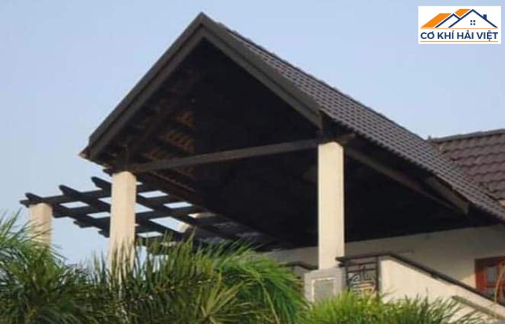 Mái tôn sân thượng giả ngói màu xanh đen