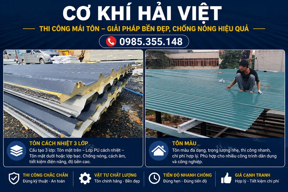 2 loại mái tôn nhà xưởng phổ biến