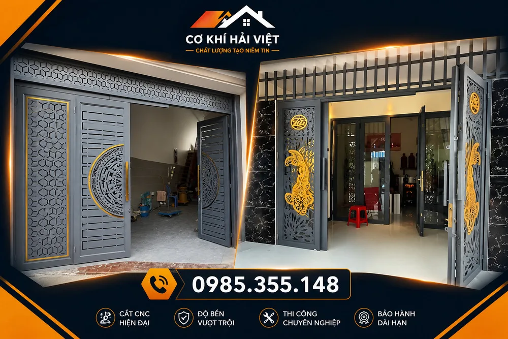 Công trình cửa sắt CNC đã được Cơ Khí Hải Việt thi công thực tế tại TP Bình