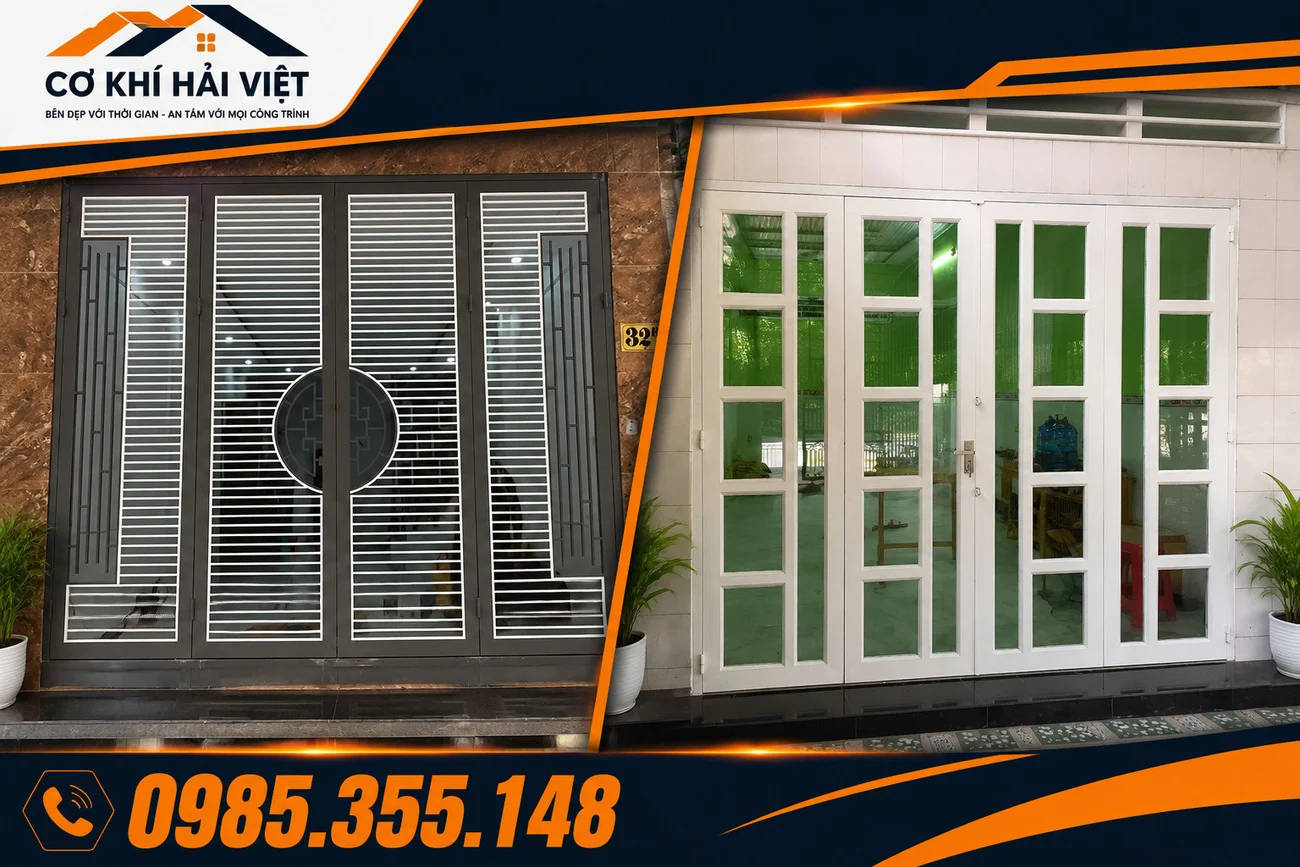 Cửa sắt 4 cánh đẹp phù hợp với nhà có mặt tiền rộng