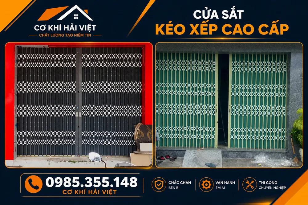 Cơ Khí Hải Việt gia công cửa sắt kéo - cửa xếp tại toàn tỉnh Ninh Bình