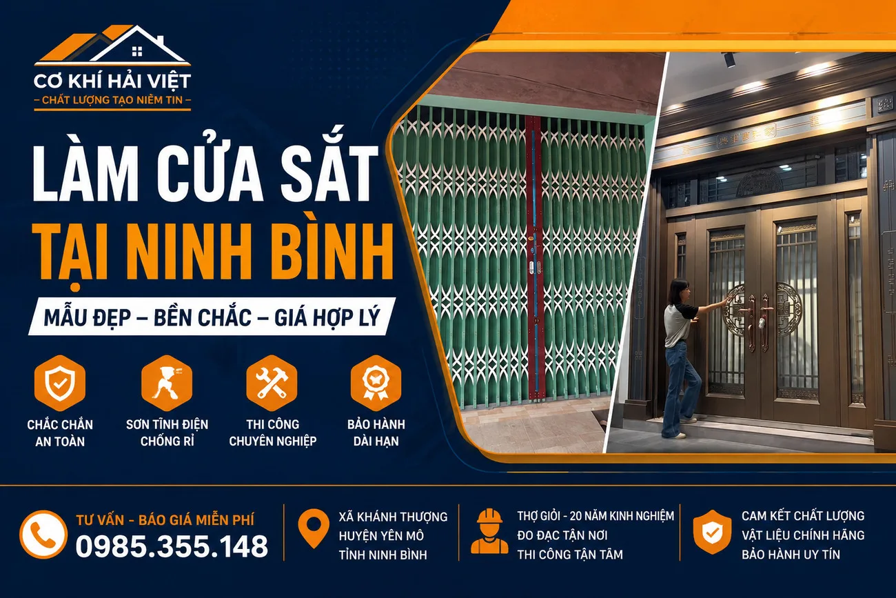 Thi công làm cửa sắt tại Ninh Bình - Cơ Khí Hải Việt