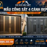 Mẫu cổng sắt 4 cánh đẹp và hiện đại tại Ninh Bình được thi công bởi Cơ Khí Hải Việt